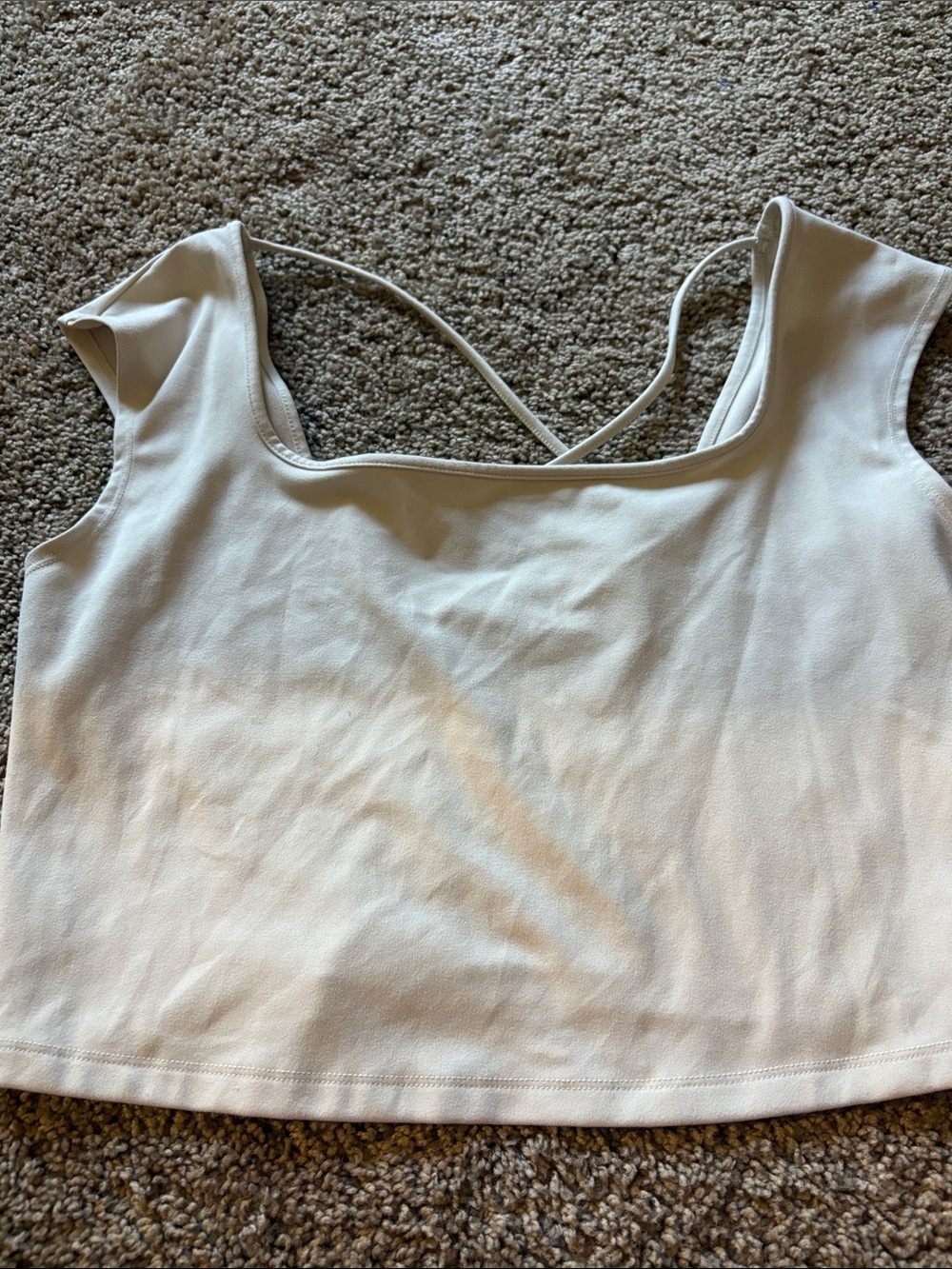 wild fable White Cropped Tank with Crisscross Straps